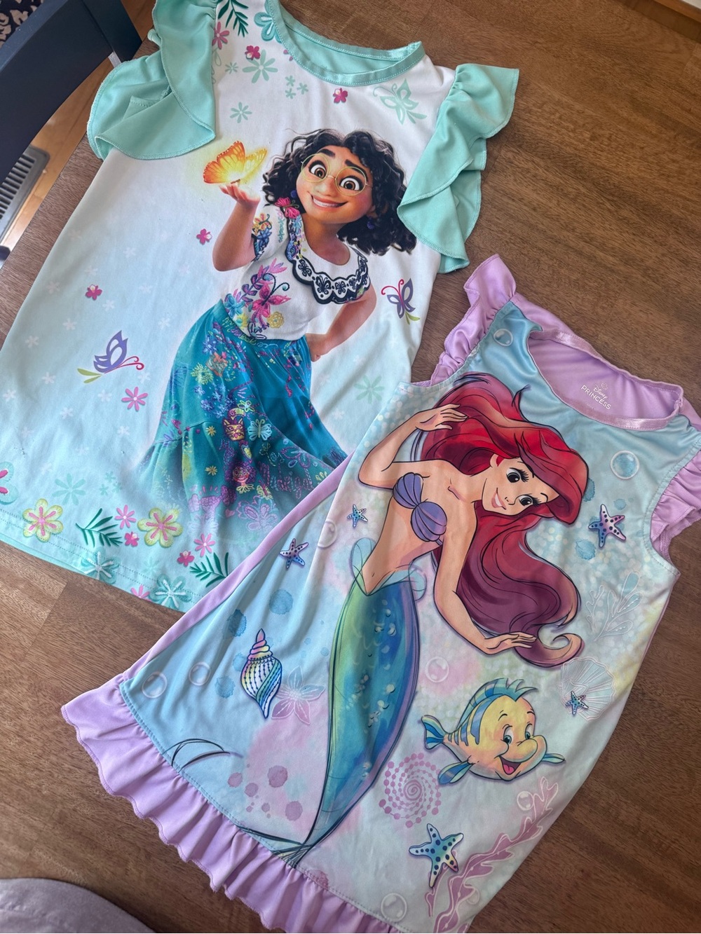 Disney Girls' Ariel & Mirabel Sleeveless Nightgowns